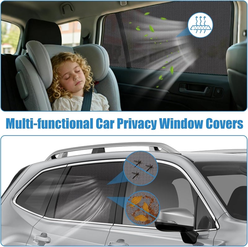 KOCZIL Car Window Shades for 2019-2022 Forester - Rear Side Window Sun Shade for Baby, Breathable Mesh Car Privacy Window Covers, UV Protection and Heat Insulation for Road Trips, Napping, Camping - Image 4